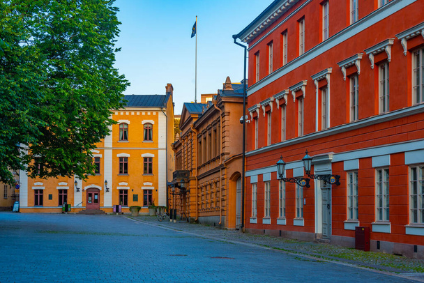 Red building of the cathedral school in Turku, Finland. - Foto, imagen
