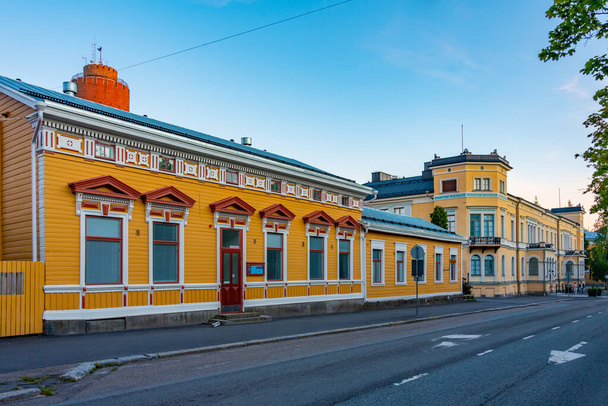Colorful residential houses in Vaasa, Finland. - 写真・画像