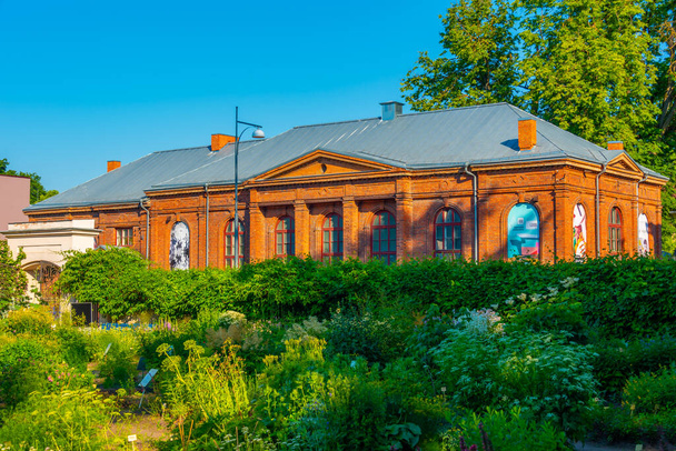 Ogród botaniczny Uniwersytetu w Tartu w Estonii. - Zdjęcie, obraz
