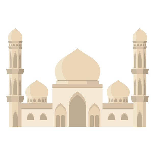 Modern flat illustration islamic mosque building. Mosque Cartoon Flat Vector Design. Perfect for children's books, diagrams, infographics, map, educational materials, and social media posts - Vektör, Görsel