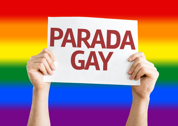 Κάρτα gay παρέλαση υπερηφάνειας (στα πορτογαλικά) - Φωτογραφία, εικόνα