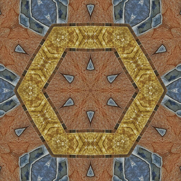 Diseño de arte floral vintage para impresión textil digital. Moda turca como azulejos de piso y patrón de alfombra. Diseño ornamental para hacer un revestimiento de pared único y papel de envoltura para la decoración de interiores - Foto, imagen