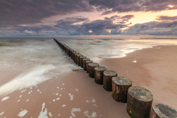 Nice view of Polish Baltic Sea at Noechorze. - Photo, Image