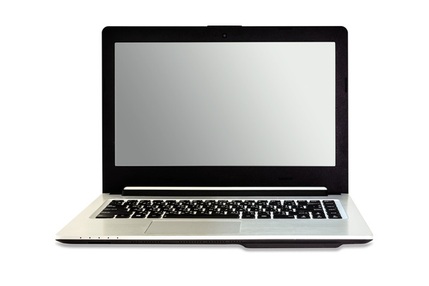 laptop geïsoleerd op witte achtergrond - Foto, afbeelding