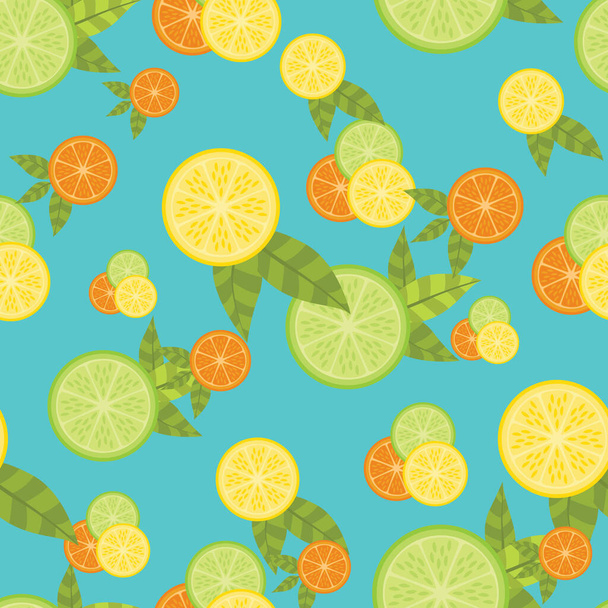 A beautiful seamless surface pattern design inspired by citrus fruit. A fun and summery illustration. - Photo, image