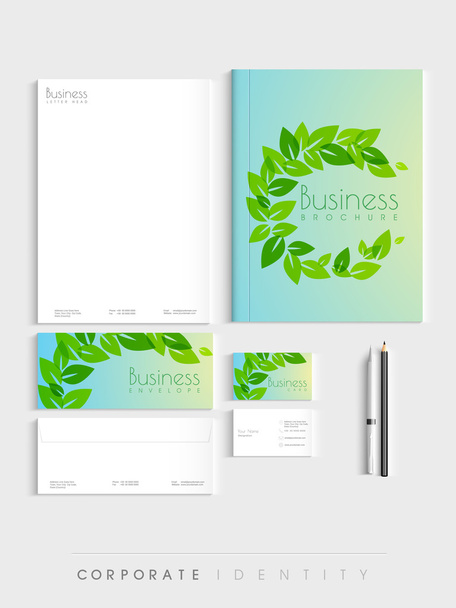 Stylish corporate identity kit for ecology. - Vector, Imagen