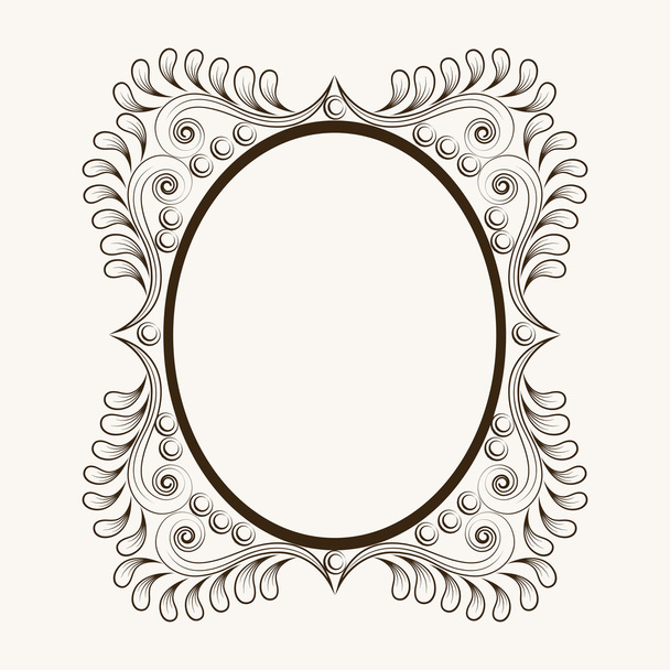Concept of floral design decorated frame. - Vector, Image