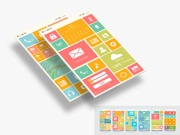 Concept of mobile user interface. - ベクター画像