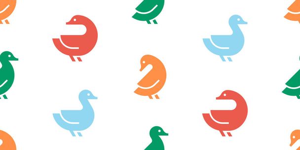 Seamless pattern with Ducks. isolated on white background - Vektor, obrázek