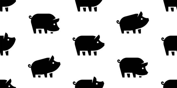 Seamless pattern with Pigs. isolated on white background - Vector, Image