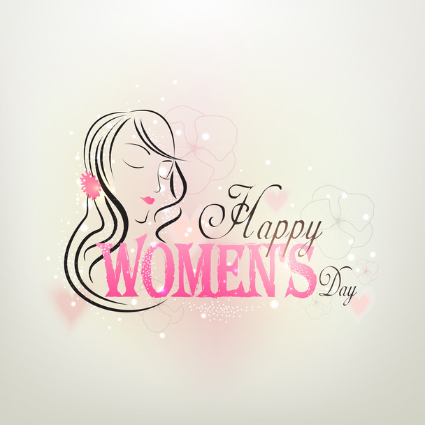 Projeto de cartão de saudação para a celebração do Dia Internacional da Mulher
. - Vetor, Imagem