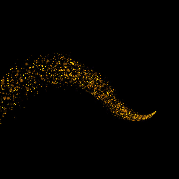 gold glittering bokeh stars tail dust - Photo, Image