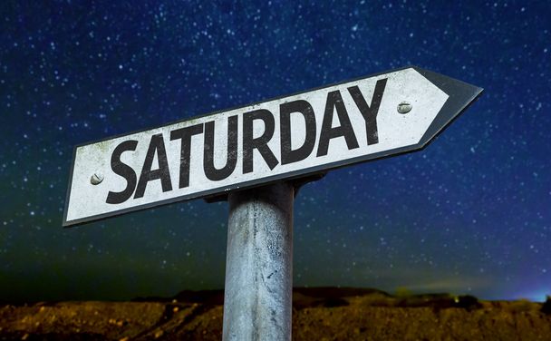 Text Saturday on sign - Photo, Image
