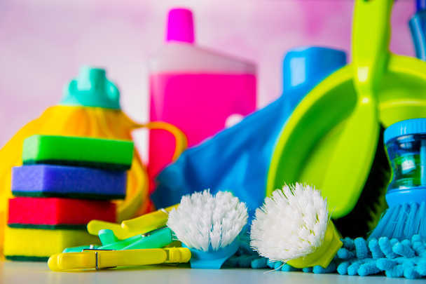 Cleaning concept on saturated bright background - 写真・画像