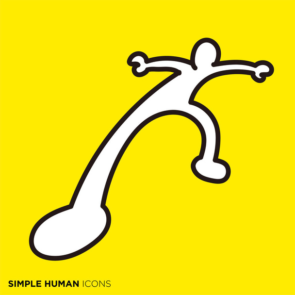 Série de ícones humanos simples, pessoas cautelosas - Vetor, Imagem
