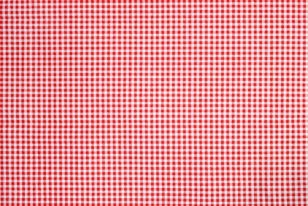 red white plaid tablecloth background - Foto, imagen