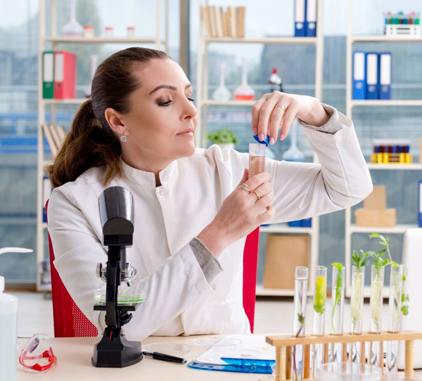 Die Biotechnologie-Wissenschaftlerin Chemikerin im Labor - Foto, Bild