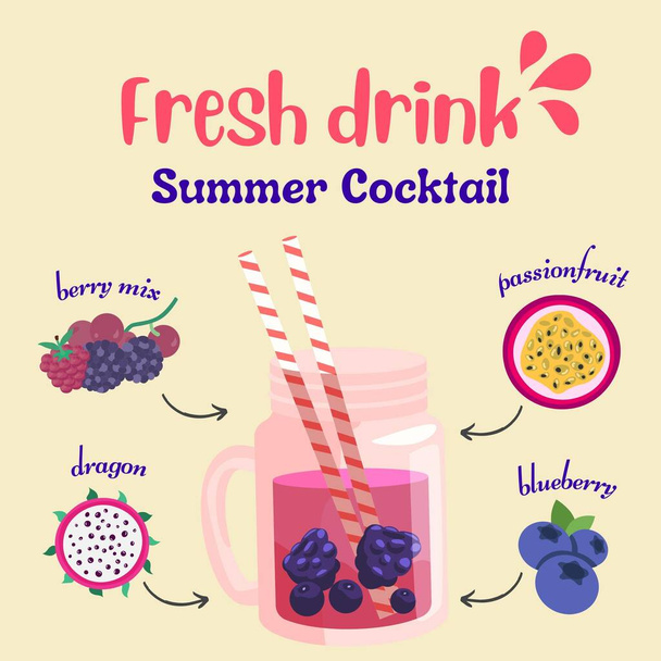 Fresh Drink Summer Cocktail Instagram Post - Foto, afbeelding