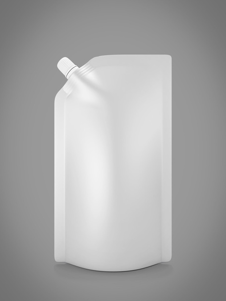 Bolsa de pico en blanco con tapa o paquete doy
 - Foto, Imagen