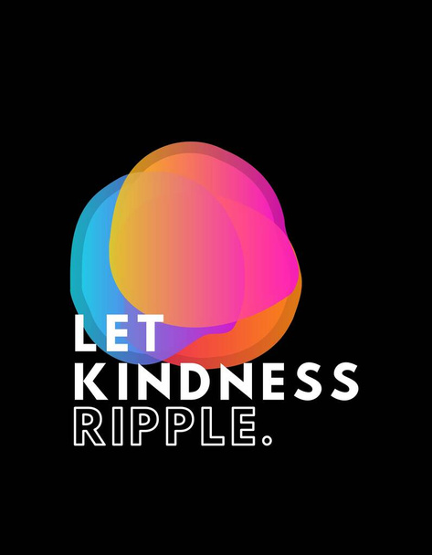 Colorful Ripple Kindness Typography T-Shirt - 写真・画像