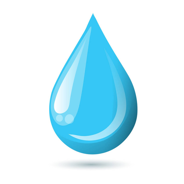 Goccia d'acqua su fondo bianco. Goccia di pioggia. Illustrazione 3d, vettore - Vettoriali, immagini