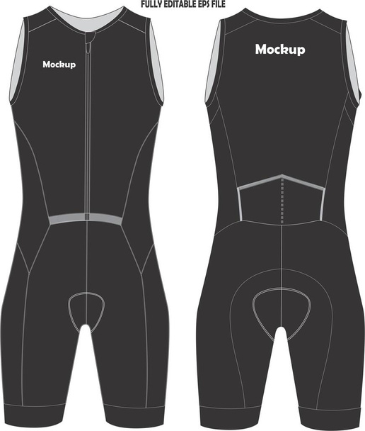 Ποδηλατικός αγώνας Short Sleeve Skinsuit Mockup - Διάνυσμα, εικόνα