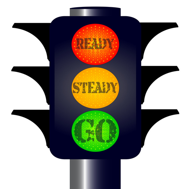 Kész Steady Go közlekedési lámpák - Vektor, kép