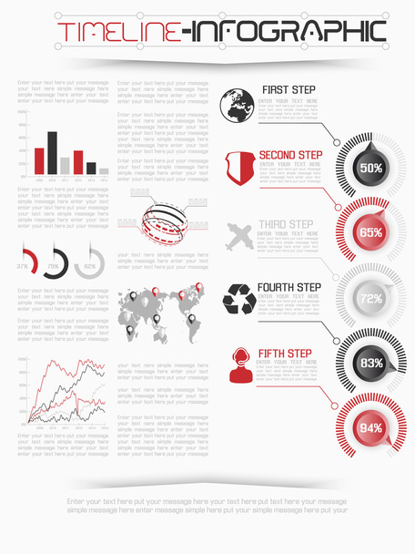 INFOGRAPHIC ELEMENTS FOR WEB PAGES RED - ベクター画像