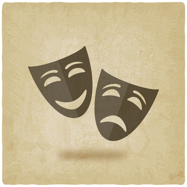 comedy and tragedy masks old background - Vettoriali, immagini