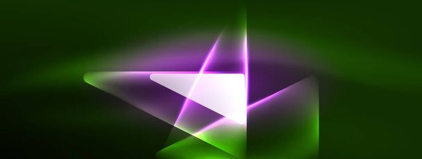 Vibráló Geometrikus Neon Shiny Line háttér. Merész és lenyűgöző kijelző formák, vonalak, színek és ragyogás, tökéletes futurisztikus modern design, Hi-tech bemutatók, Technology Web Pages - Vektor, kép
