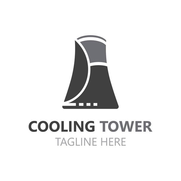 Hűtőtorony logó kép tervezés, energia ipari állomás vektor - Vektor, kép
