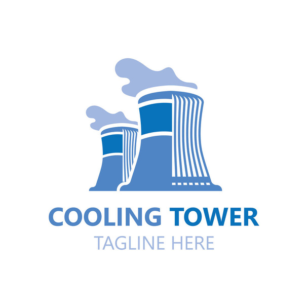 Diseño de imagen del logotipo de la torre de refrigeración, vector de estación de la industria energética - Vector, imagen