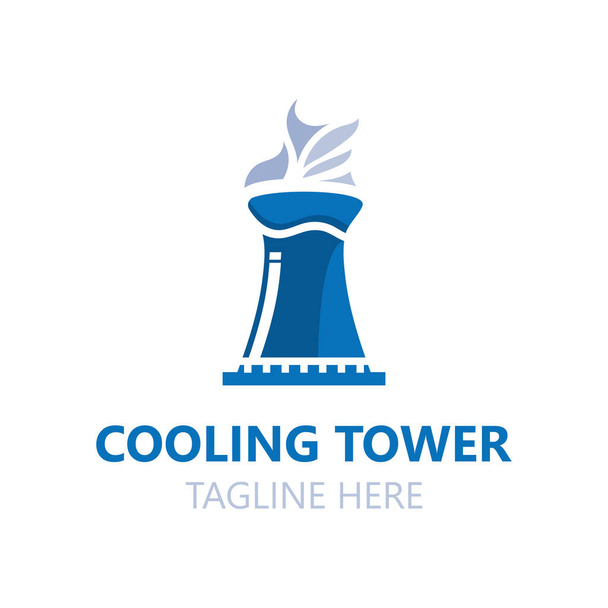 Hűtőtorony logó kép tervezés, energia ipari állomás vektor - Vektor, kép