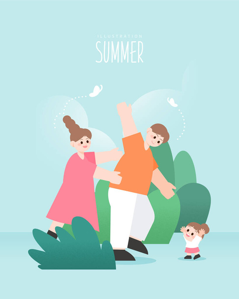 Voorjaar en zomer buiten Illustratie  - Vector, afbeelding