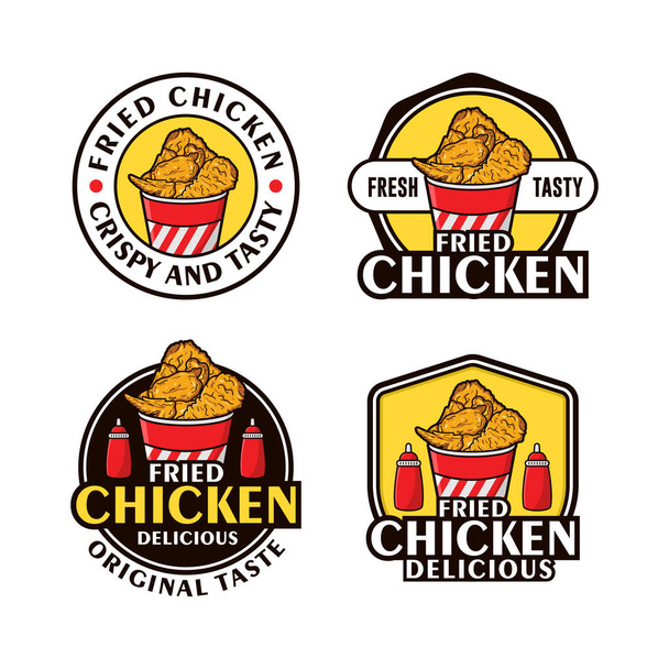 Badge label design fried chicken design collection - Vetor, Imagem