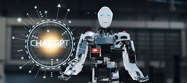 AI Technology CHAT GPT людям помогает прикоснуться к интерфейсу интерфейса пользовательского интерфейса до точки, которая нуждается в корректировке Новые технологии в индустрии IOT - Фото, изображение