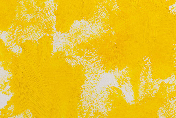 Close up of the yellow paint strokes texture - Фото, изображение