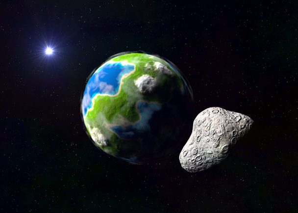 Atakiem asteroid na ziemi - Zdjęcie, obraz