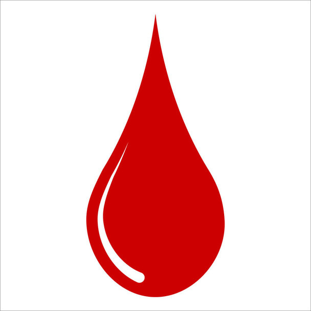 Ícone de gota de sangue, gota de sangue vermelho sinal doador medicina transfusão - Vetor, Imagem