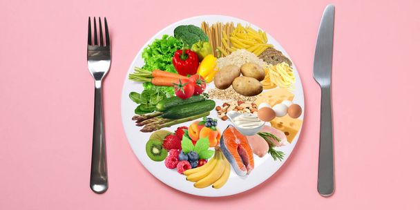 Imagen para concepto de nutrición saludable, vista superior - Foto, imagen