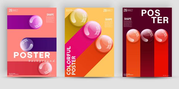 A conceptual A4 book cover design in vector style. A minimalist collection of 3D ball illustrations for an annual report. - Vector, Image