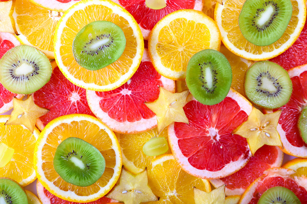Sliced fruits background - Foto, immagini