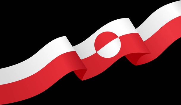 Vague drapeau du Groenland isolée sur fond png ou transparent - Vecteur, image