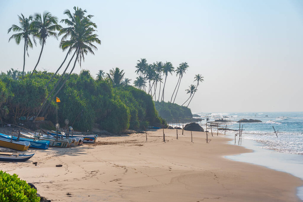 Sunny day at Koggala beach at Sri Lanka. - Fotoğraf, Görsel