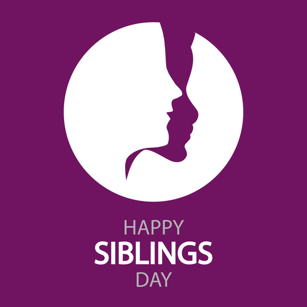 Siblings day happy banner, vector art illustration. - Vector, imagen