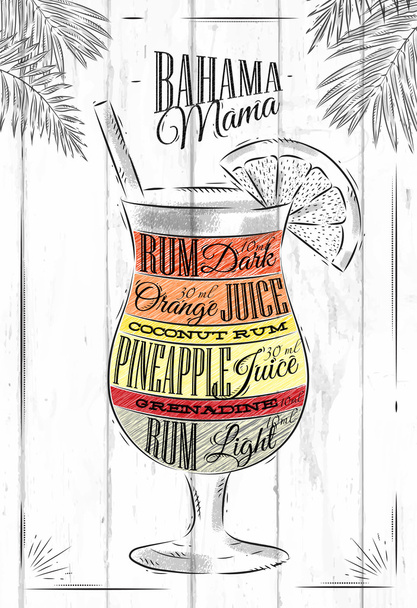 Banama-Mama-Cocktail - Vektor, Bild