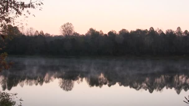 日の出前に川の霧。Pal の風景 - 映像、動画