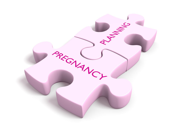 Ciąża, planowanie koncepcja kawałek układanki dla zdrowia kobiet - Zdjęcie, obraz