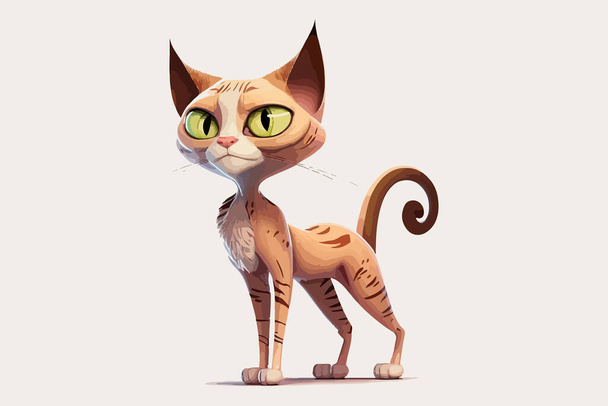 Cat full body character cartoon vector illustration - Διάνυσμα, εικόνα