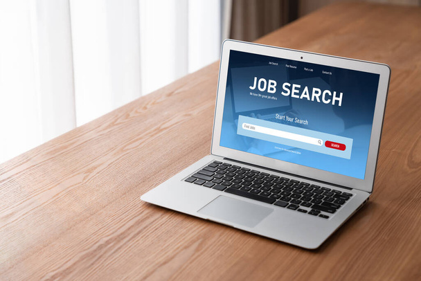 Online job search on modish website for worker to search for job opportunities on the recruitment internet network - Fotoğraf, Görsel